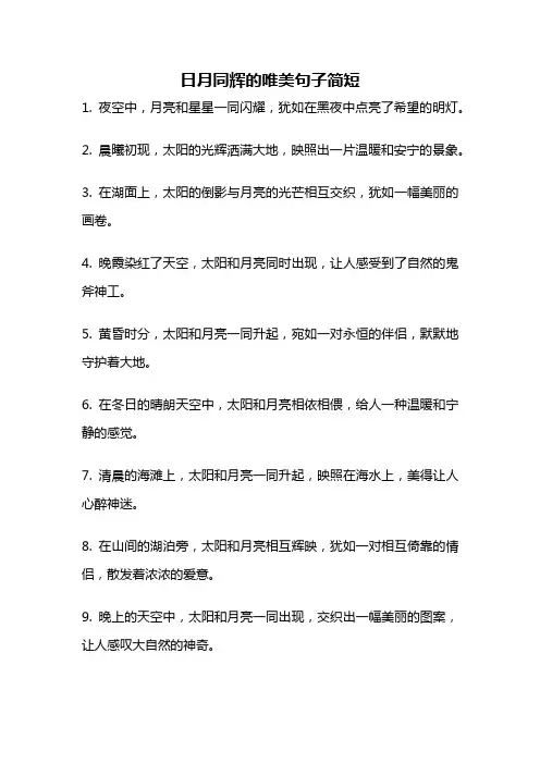 日月同辉的唯美句子简短