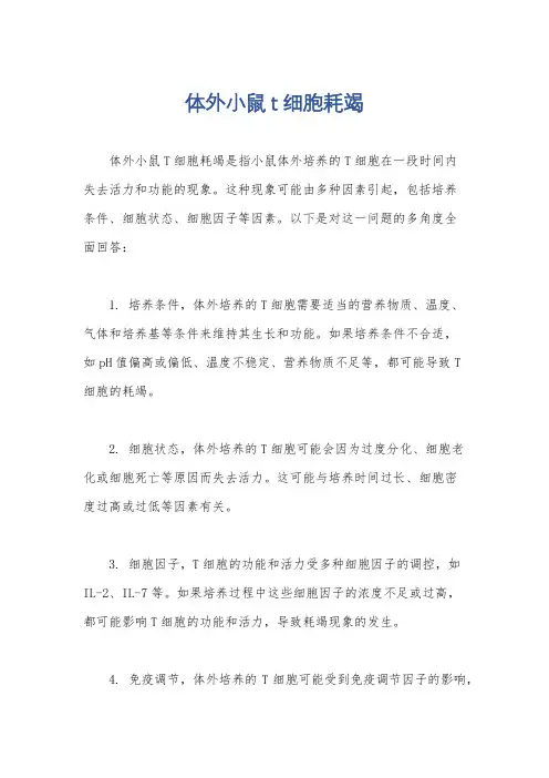 体外小鼠t细胞耗竭