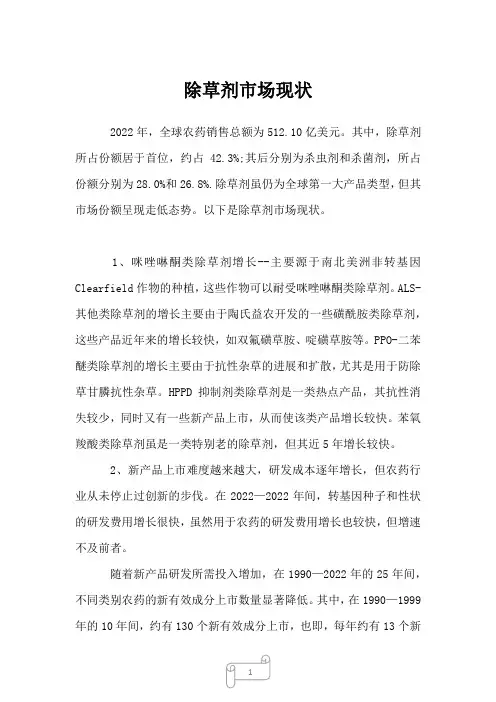 2023年除草剂市场现状