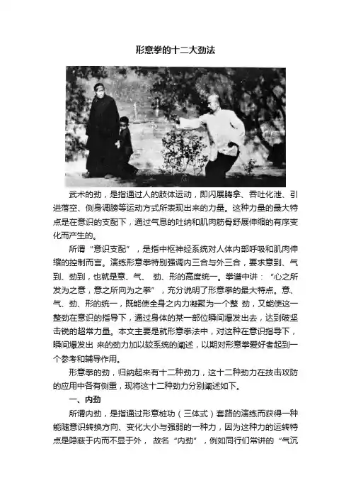 形意拳的十二大劲法