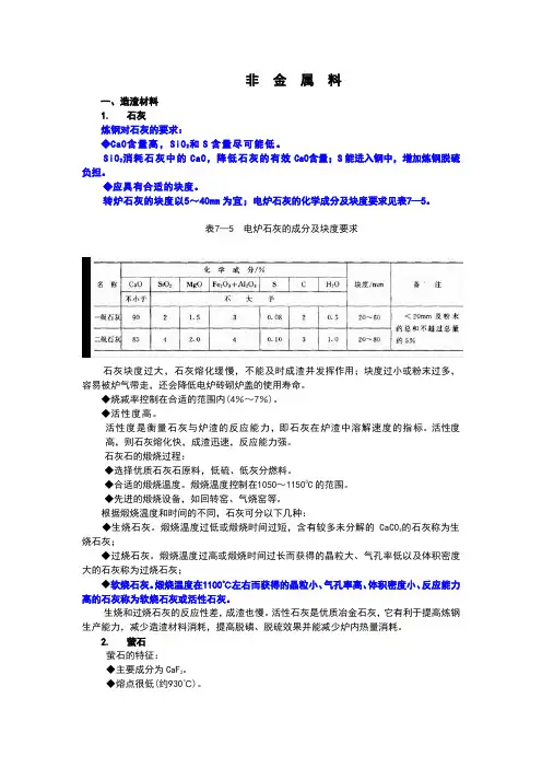 石灰石在炼钢中的作用