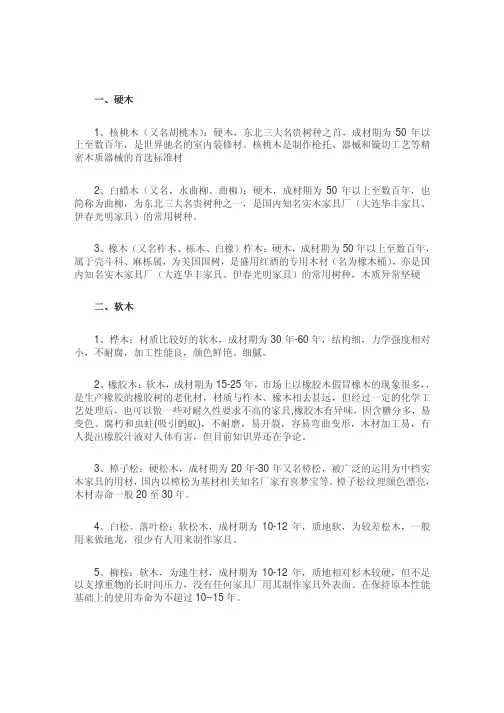 家装木板材树种属性知识大全