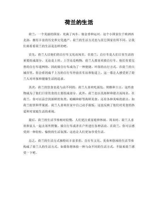 荷兰的生活