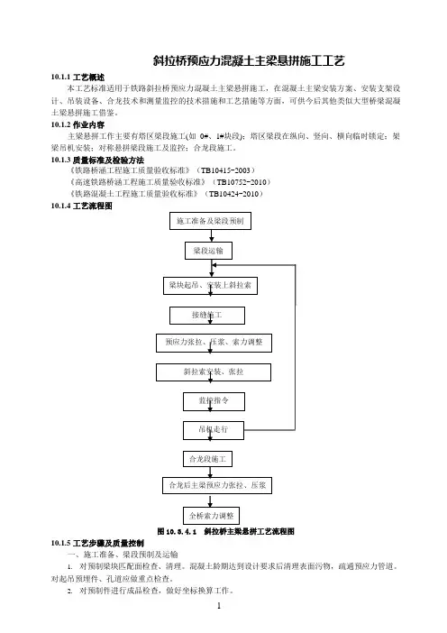 斜拉桥预应力混凝土主梁悬拼施工工艺