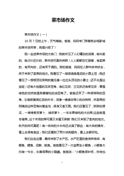 菜市场作文