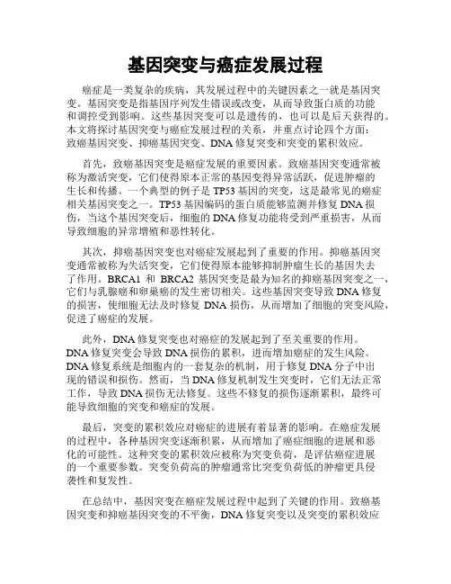 基因突变与癌症发展过程