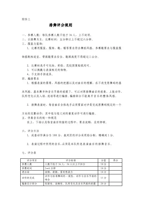 排舞评分规则●