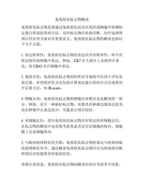 免疫组化标志物解读
