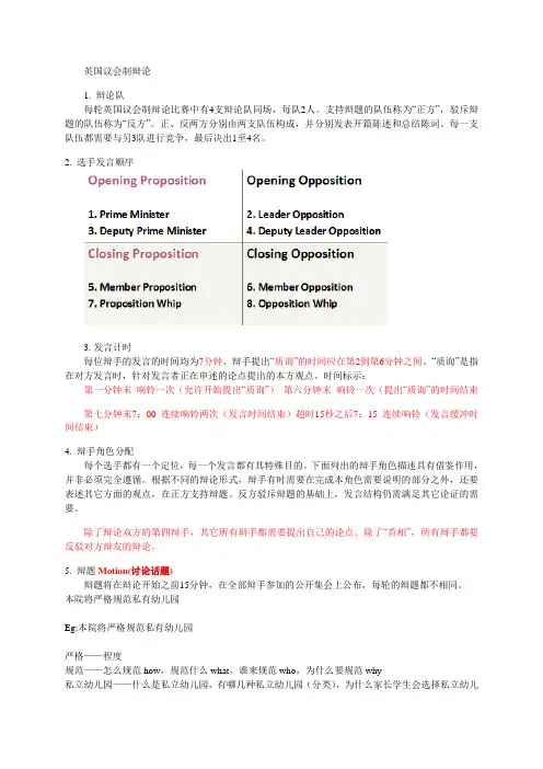 英国议会制辩论赛制