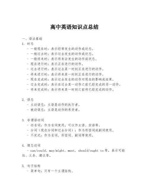 高中英语知识点总结