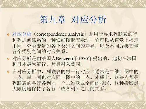 《应用多元分析》第三版(第九章  对应分析)
