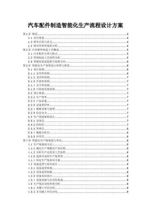 汽车配件制造智能化生产流程设计方案