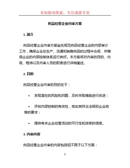 药品经营企业内审方案 (2)