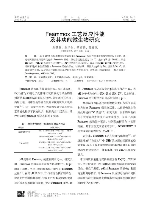 Feammox_工艺反应性能及其功能微生物研究