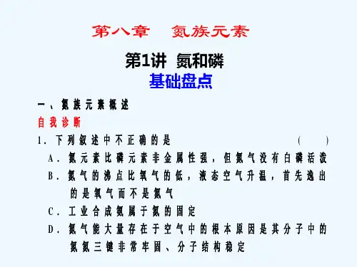 高三化学一轮复习 第八章 第1讲 氮和磷课件 人教大纲