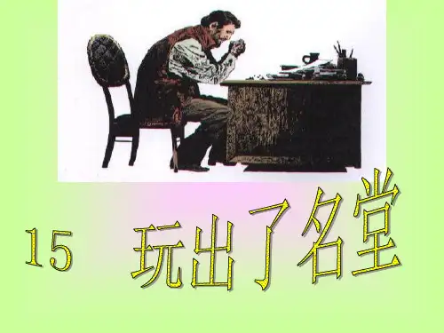 15《玩出了名堂》学习课案精品PPT课件