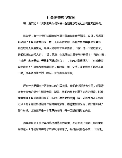 社会调查典型案例
