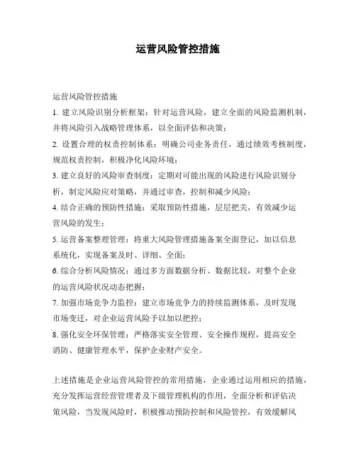 运营风险管控措施