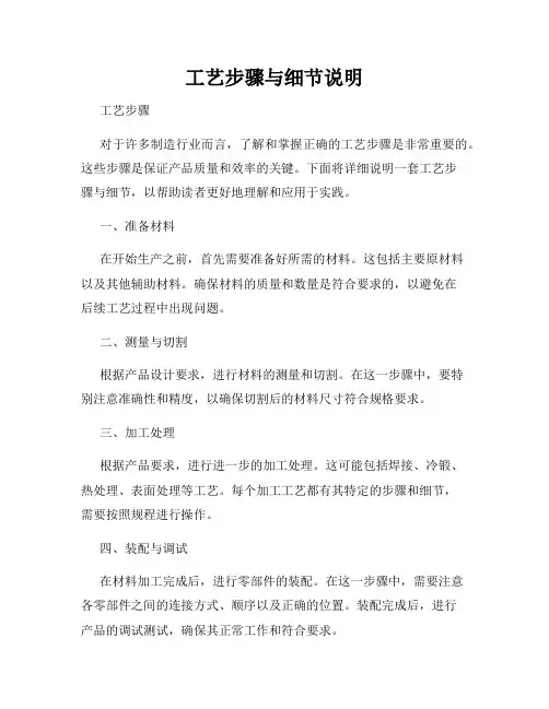 工艺步骤与细节说明