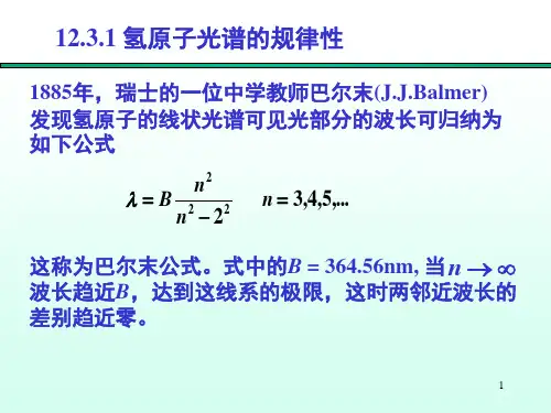 第12章2氢原子粒子的波动性与波函数