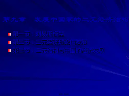 9章-发展中国家的二元经济结构