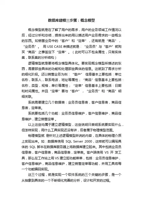数据库建模三步骤：概念模型