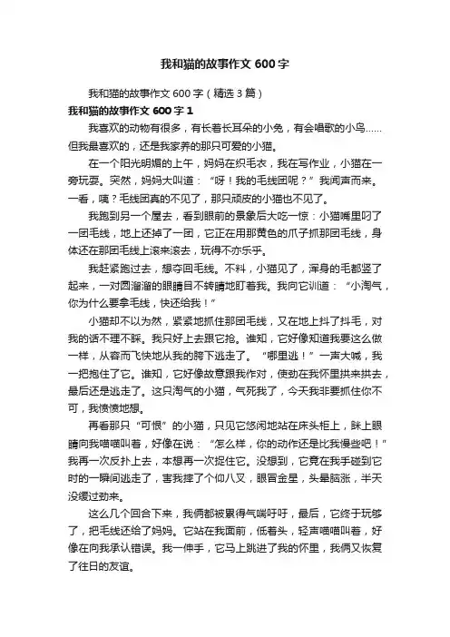 我和猫的故事作文600字（精选3篇）