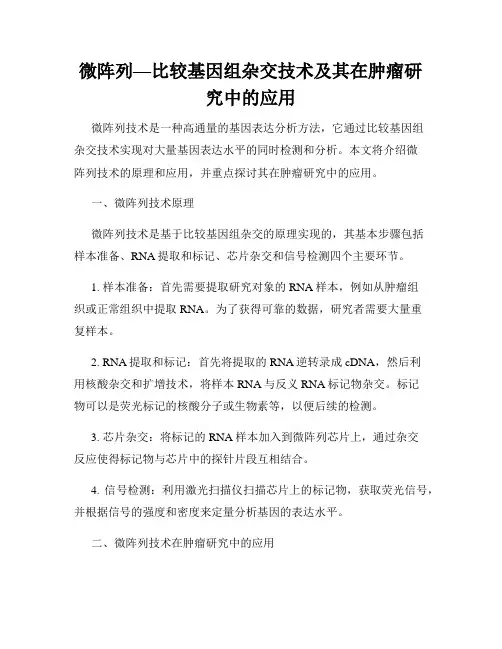 微阵列—比较基因组杂交技术及其在肿瘤研究中的应用