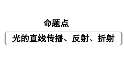 2024长沙中考物理二轮专题复习 中考命题点 光的直线传播、反射、折射(课件)