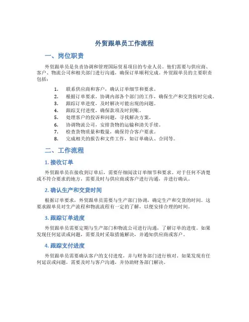 外贸跟单员工作流程