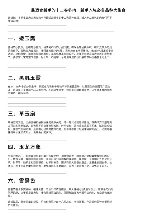 最适合新手的十二卷多肉，新手入坑必备品种大集合