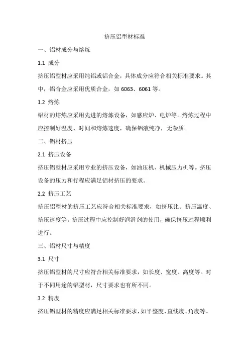 挤压铝型材标准