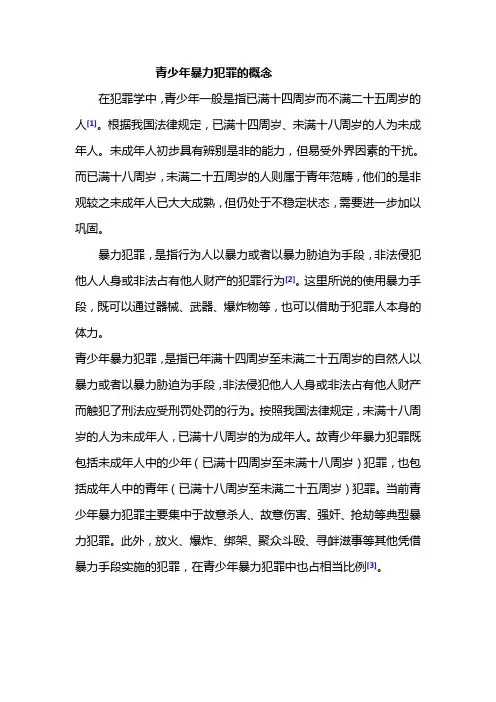 青少年暴力犯罪的概念
