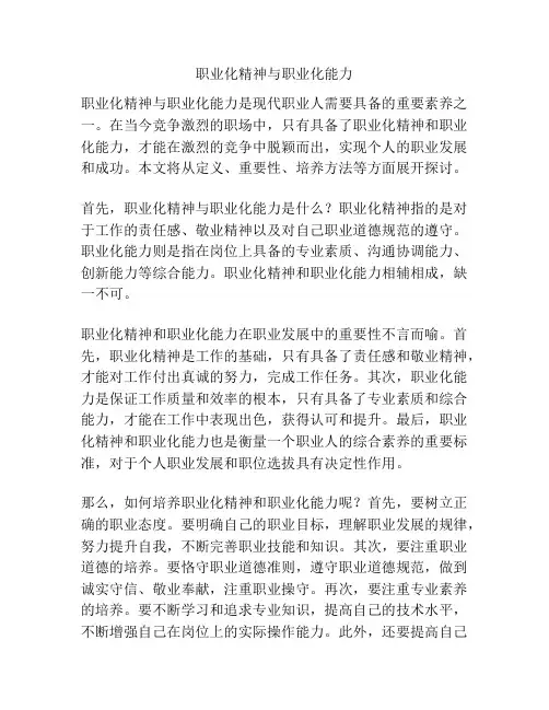 职业化精神与职业化能力