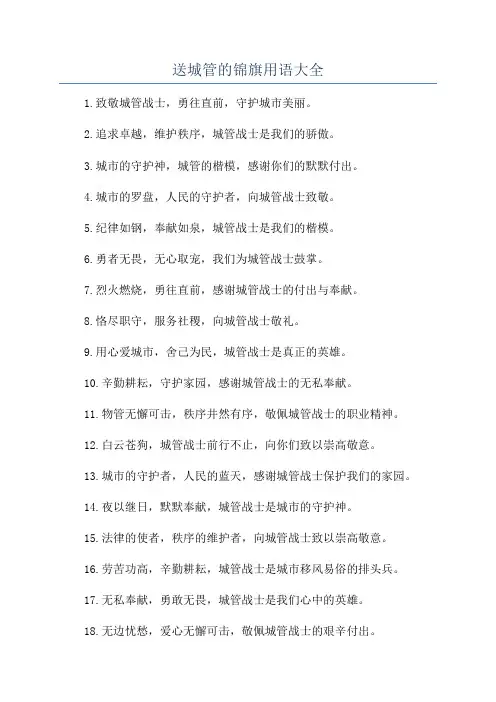 送城管的锦旗用语大全