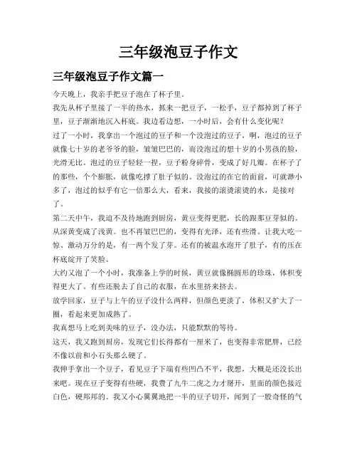 三年级泡豆子作文