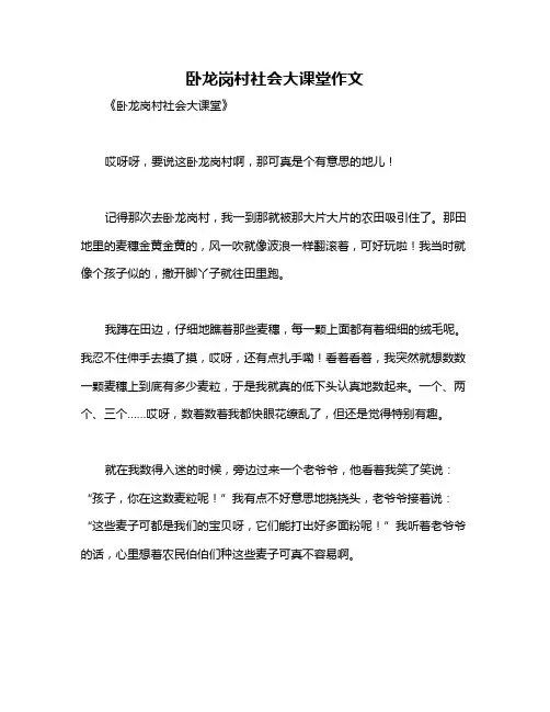 卧龙岗村社会大课堂作文