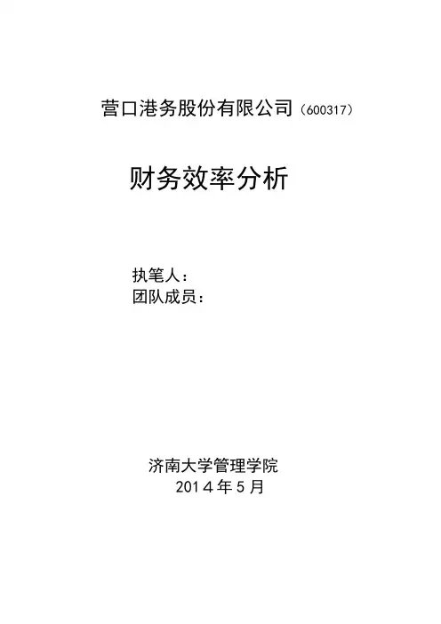 营口港务股份公司财务报表分析
