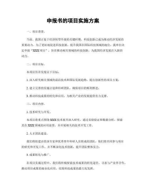 申报书的项目实施方案