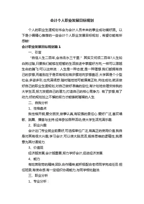 会计个人职业发展目标规划