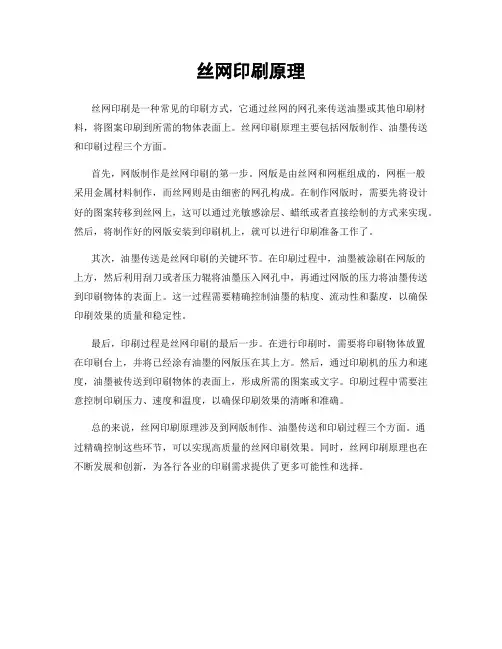 丝网印刷原理