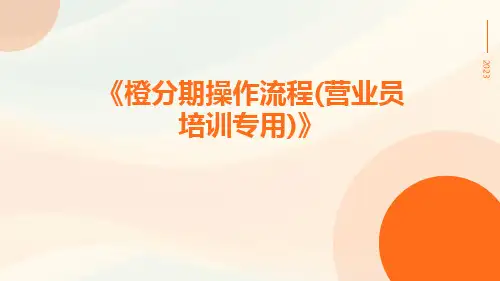 橙分期操作流程(营业员培训专用)