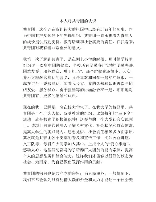 本人对共青团的认识