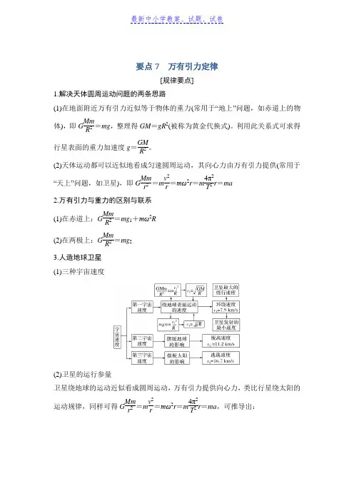 推荐2019高考物理培优三轮考前回扣江苏专用版讲义：要点回扣要点7