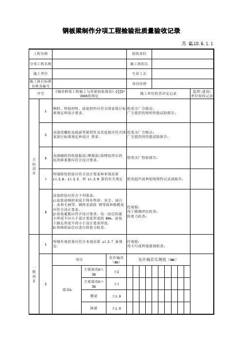 江苏省建设工程质监0190910六版表格文件QL10.6.1.1