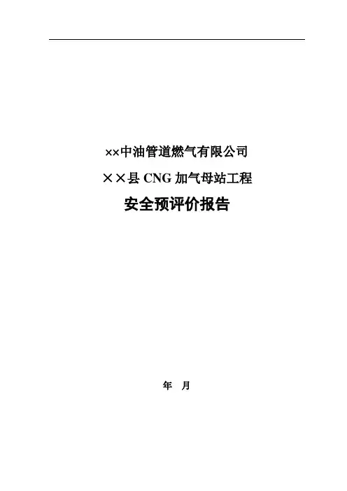 (完整版)CNG天燃气加气母站安全预评价