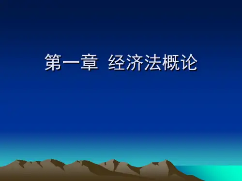 经济法 第一章 概述