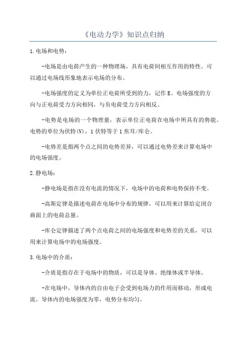 《电动力学》知识点归纳