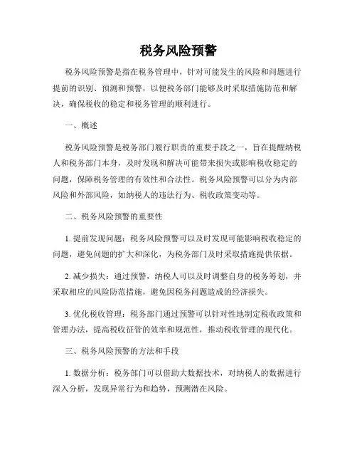 税务风险预警