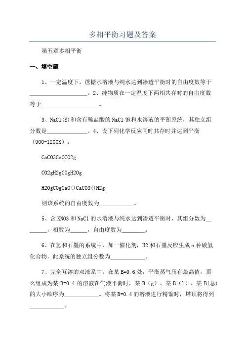 多相平衡习题及答案